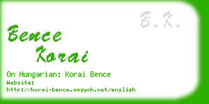 bence korai business card